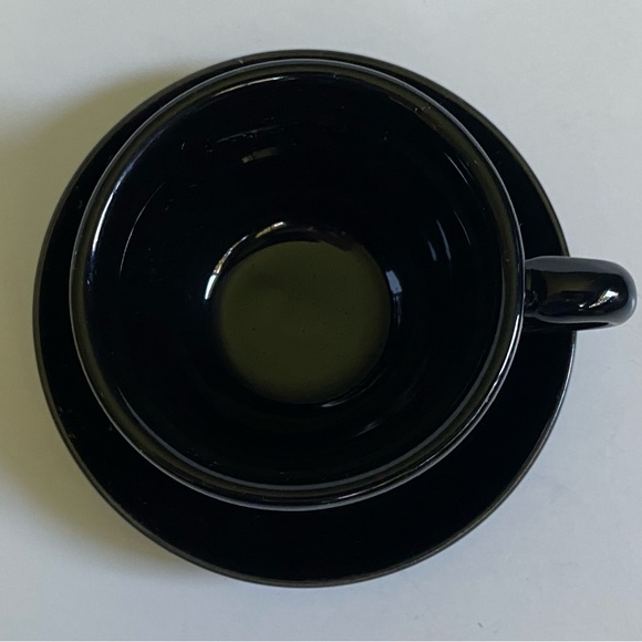 Cirque Du Soleil Expresso Cup and Saucer Black Invoke Provoke Evoke Ceramic - Picture 5 of 16